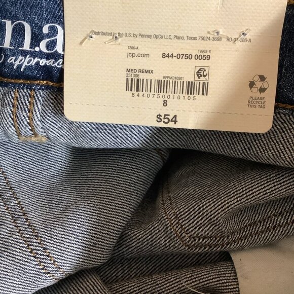 A.N.A. Size 8 High-Rise Wide Leg, Two Tone Kick Pleat Denim Jeans. New With Tags - Picture 6 of 7